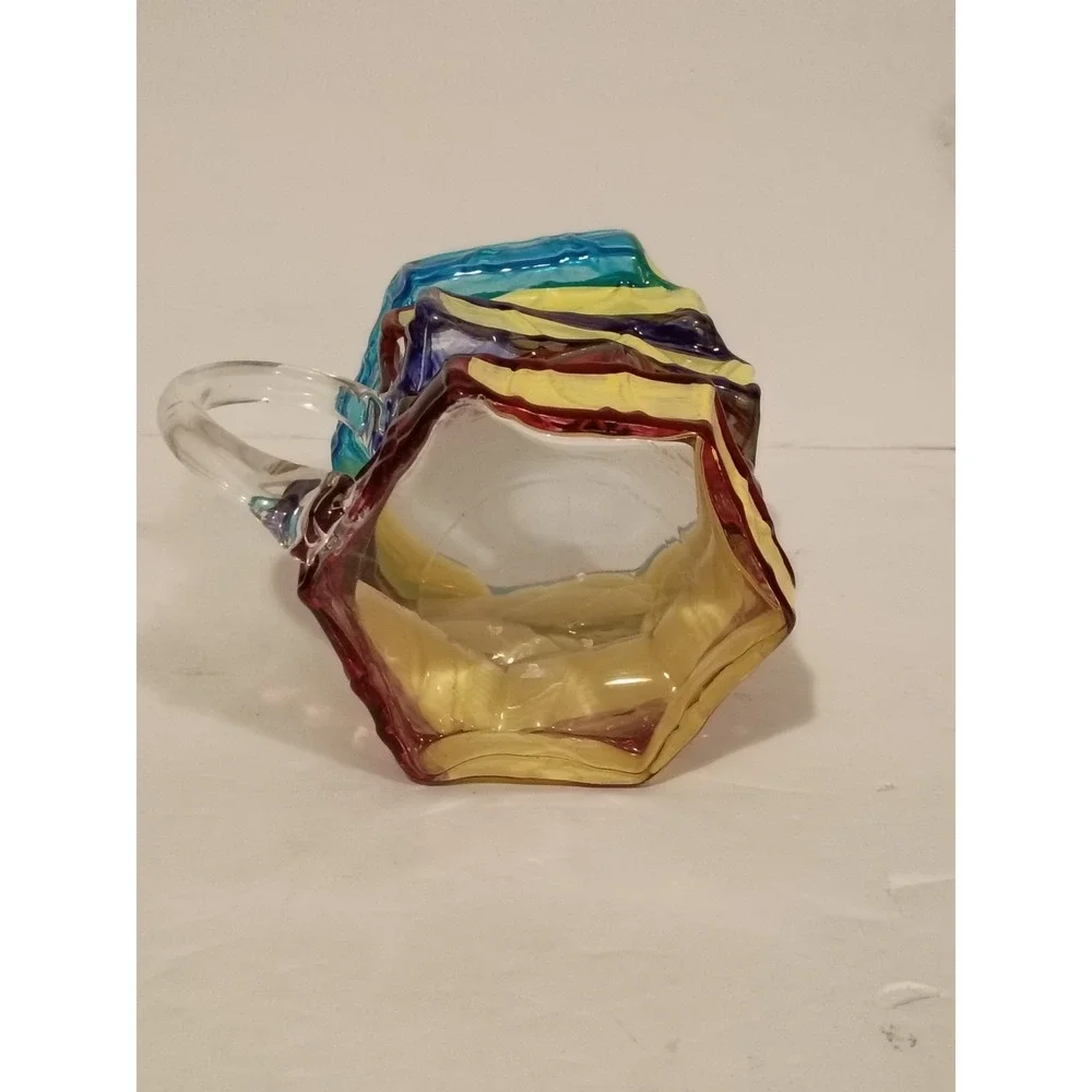 Hand Blown Studio Art Glass Stacked Book Lovers Coffee Mug Tea Cup Librarian - Picture 6 of 6